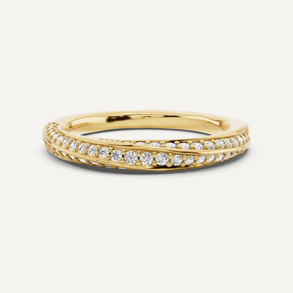 1/3 ctw Round Diamond Spiral Twist Wedding Band - Lotus Diamond