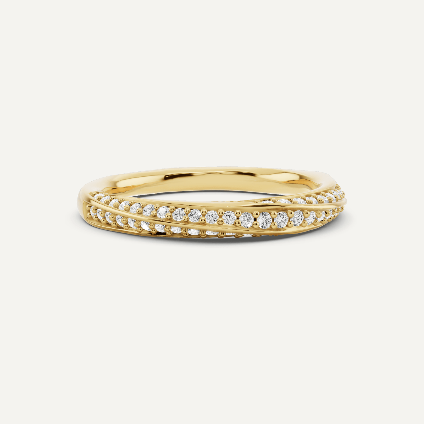 1/3 ctw Round Diamond Spiral Twist Wedding Band - Lotus Diamond