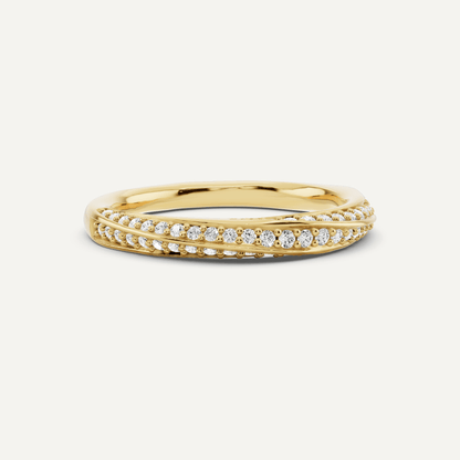 1/3 ctw Round Diamond Spiral Twist Wedding Band - Lotus Diamond