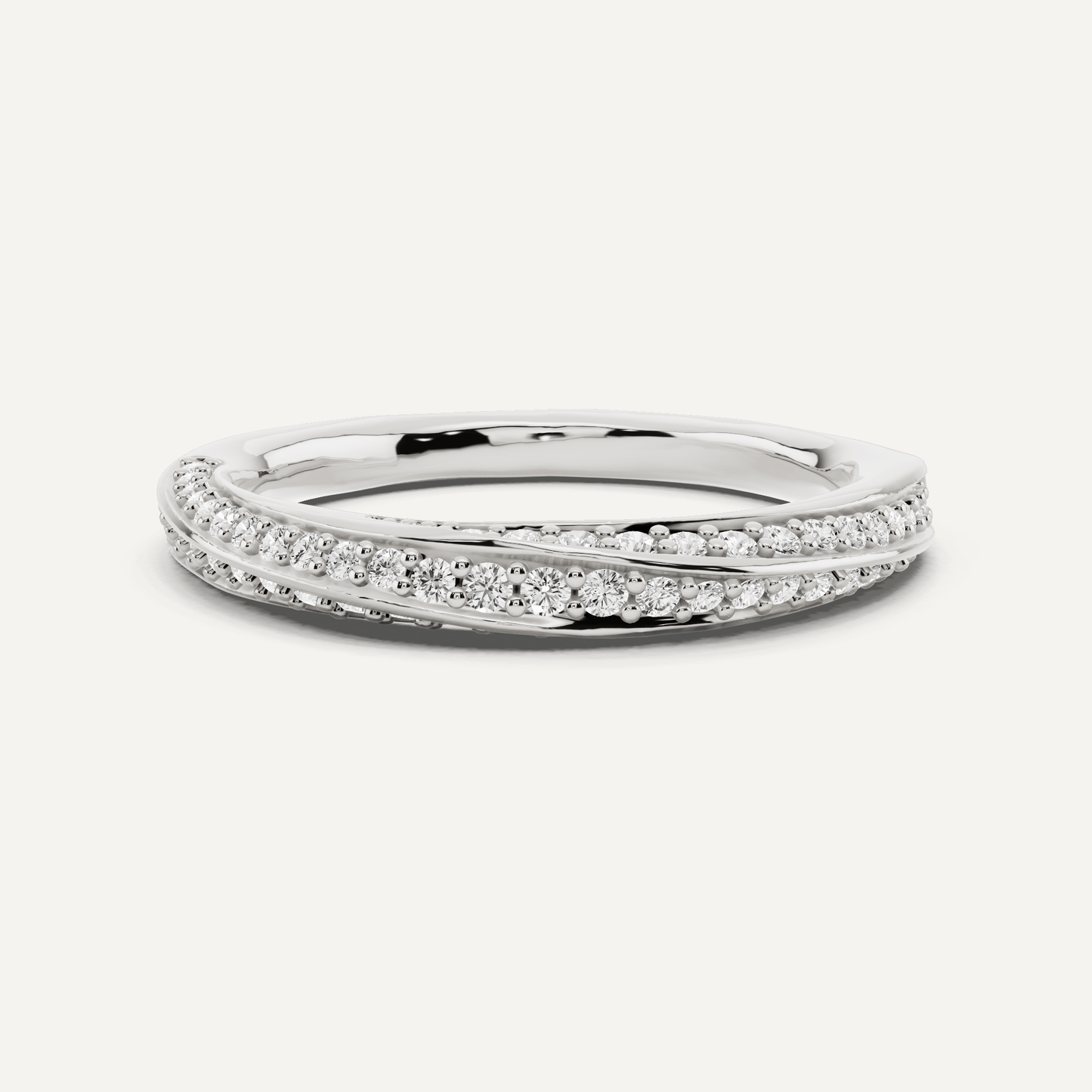1/3 ctw Round Diamond Spiral Twist Wedding Band - Lotus Diamond