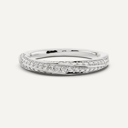 1/3 ctw Round Diamond Spiral Twist Wedding Band - Lotus Diamond