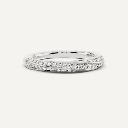 1/3 ctw Round Diamond Spiral Twist Wedding Band - Lotus Diamond