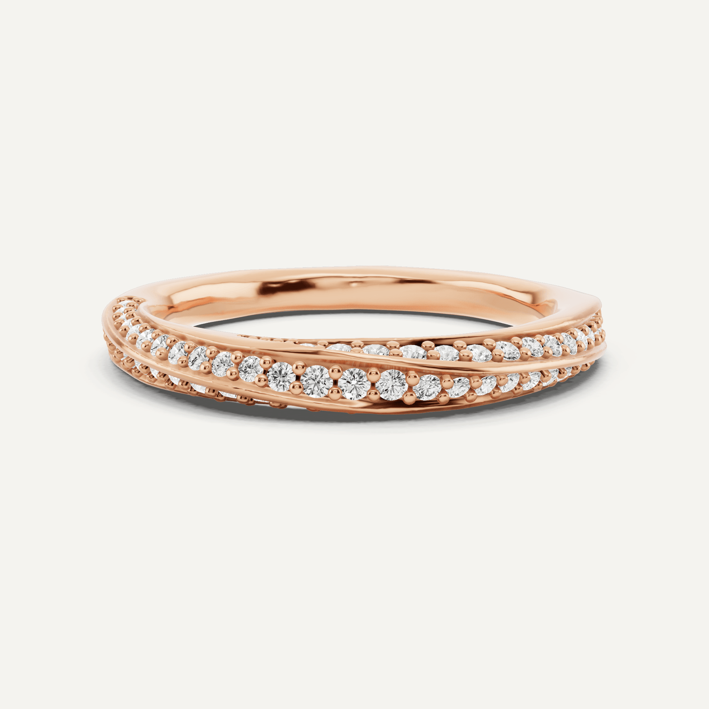 1/3 ctw Round Diamond Spiral Twist Wedding Band - Lotus Diamond