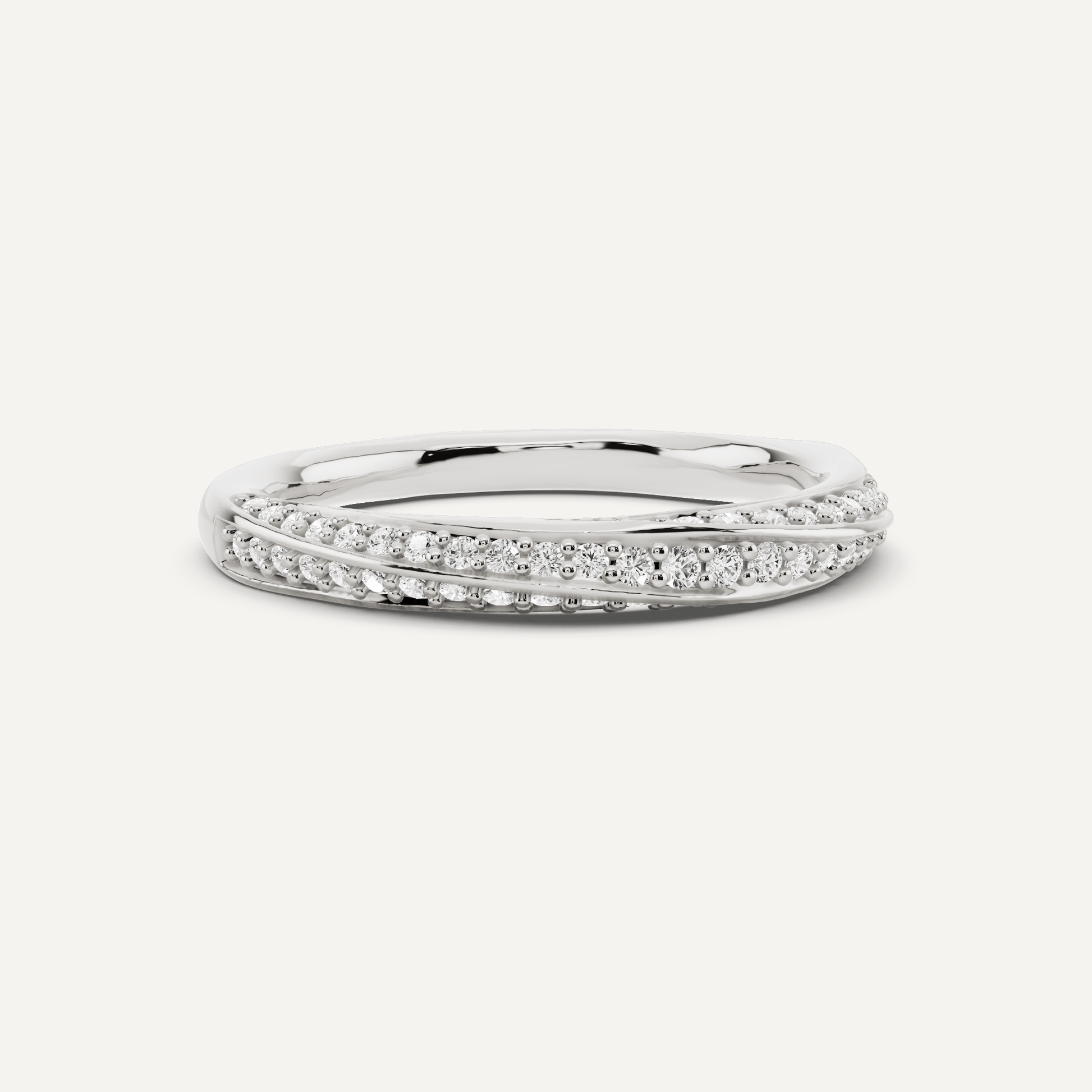 1/3 ctw Round Diamond Spiral Twist Wedding Band - Lotus Diamond