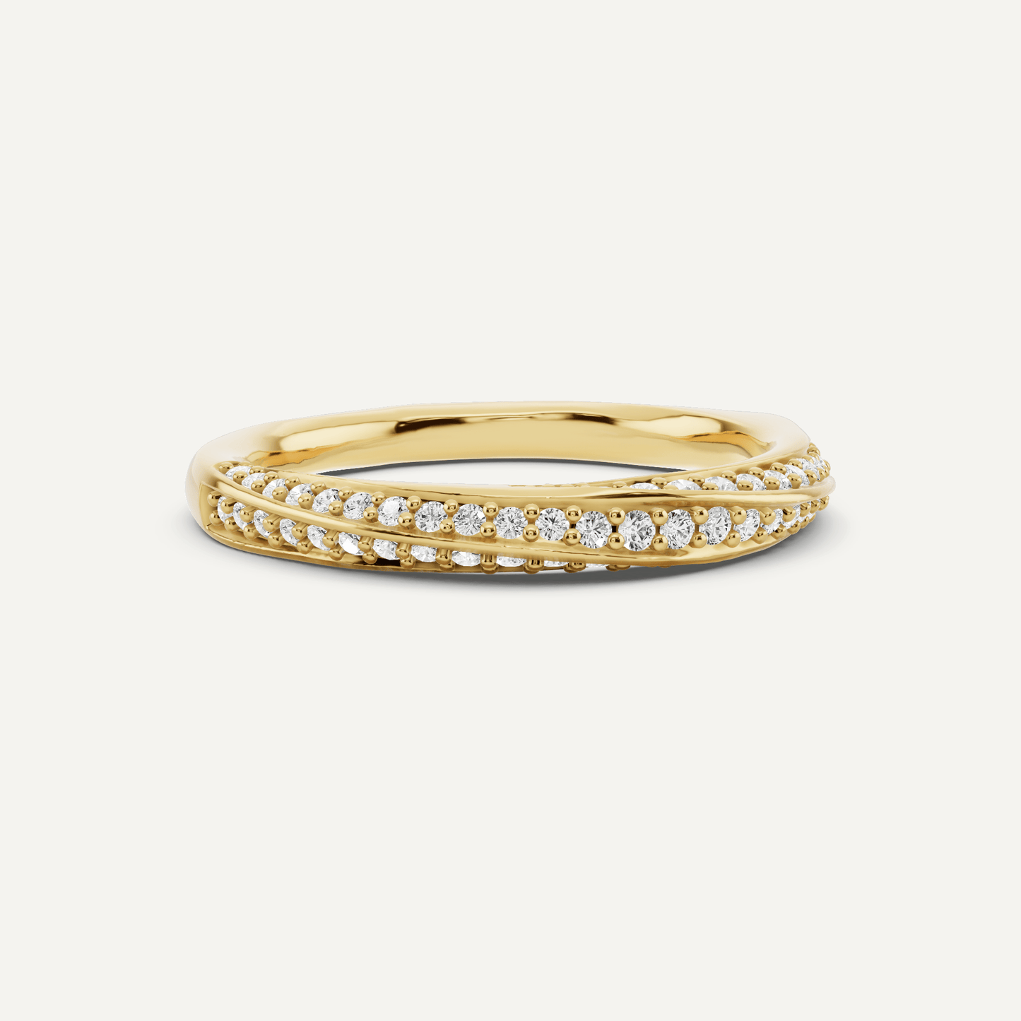 1/3 ctw Round Diamond Spiral Twist Wedding Band - Lotus Diamond