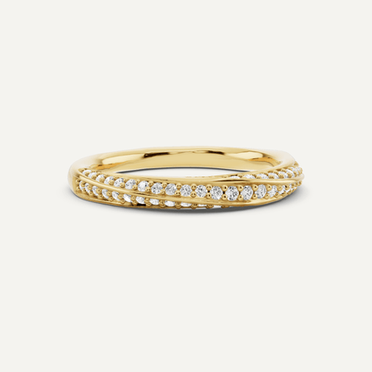1/3 ctw Round Diamond Spiral Twist Wedding Band - Lotus Diamond