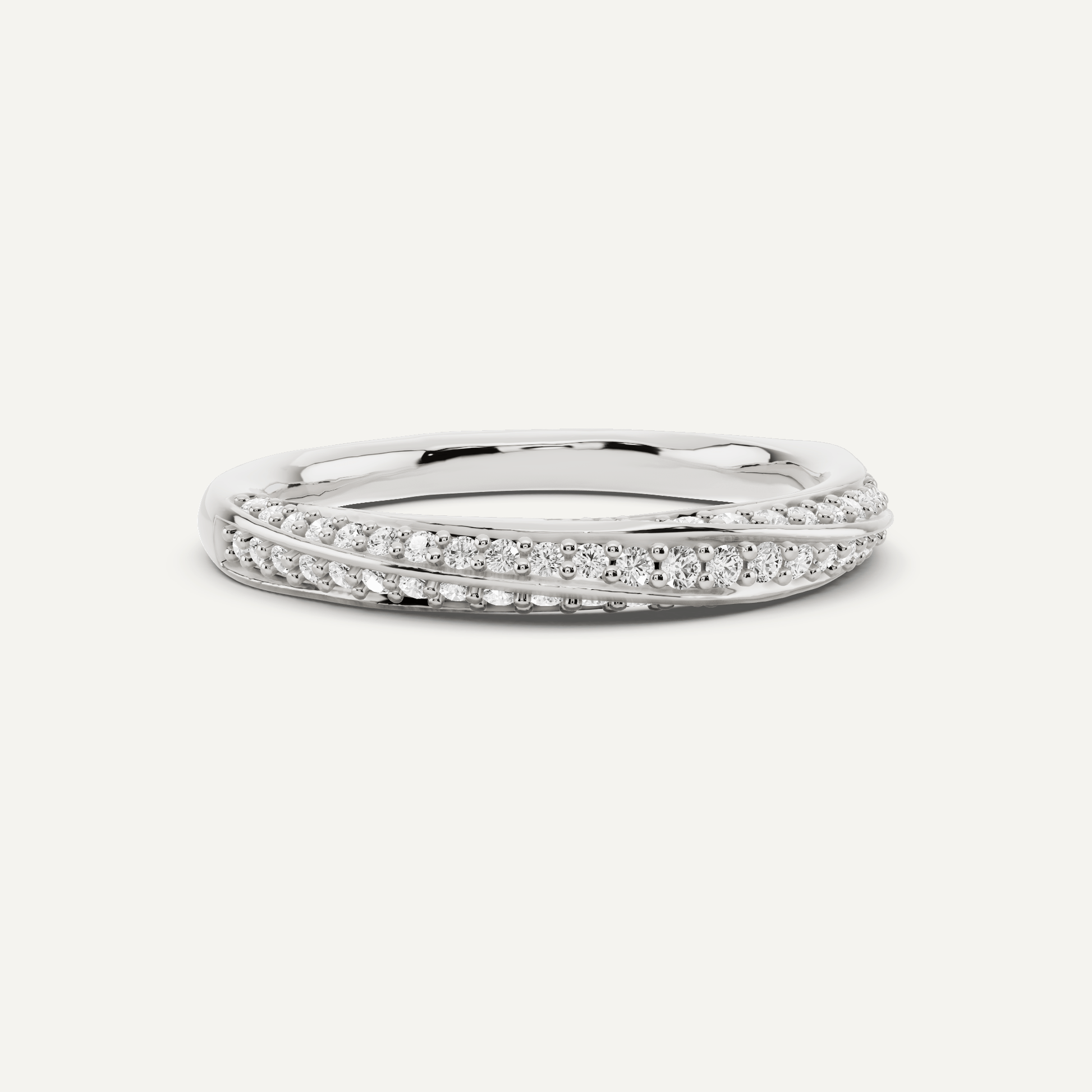 1/3 ctw Round Diamond Spiral Twist Wedding Band - Lotus Diamond