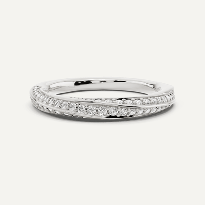1/3 ctw Round Diamond Spiral Twist Wedding Band - Lotus Diamond