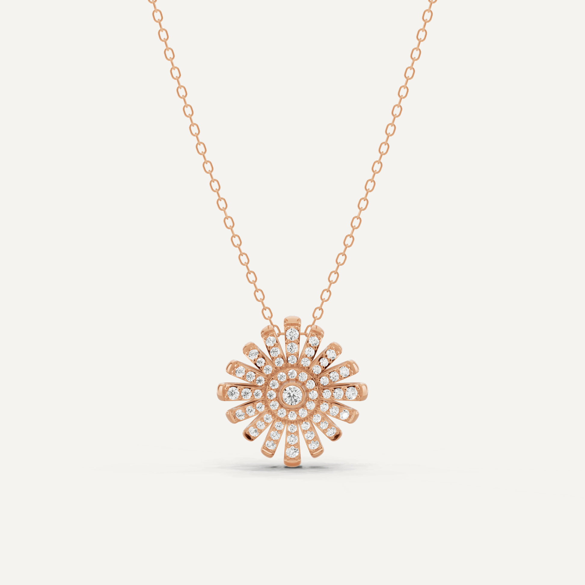 1/3 ctw Round Diamond Sunburst Fashion Pendant - Lotus Diamond