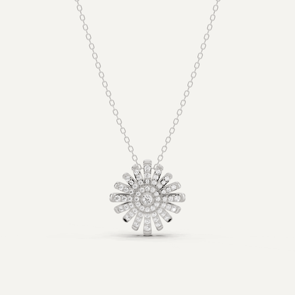 1/3 ctw Round Diamond Sunburst Fashion Pendant - Lotus Diamond