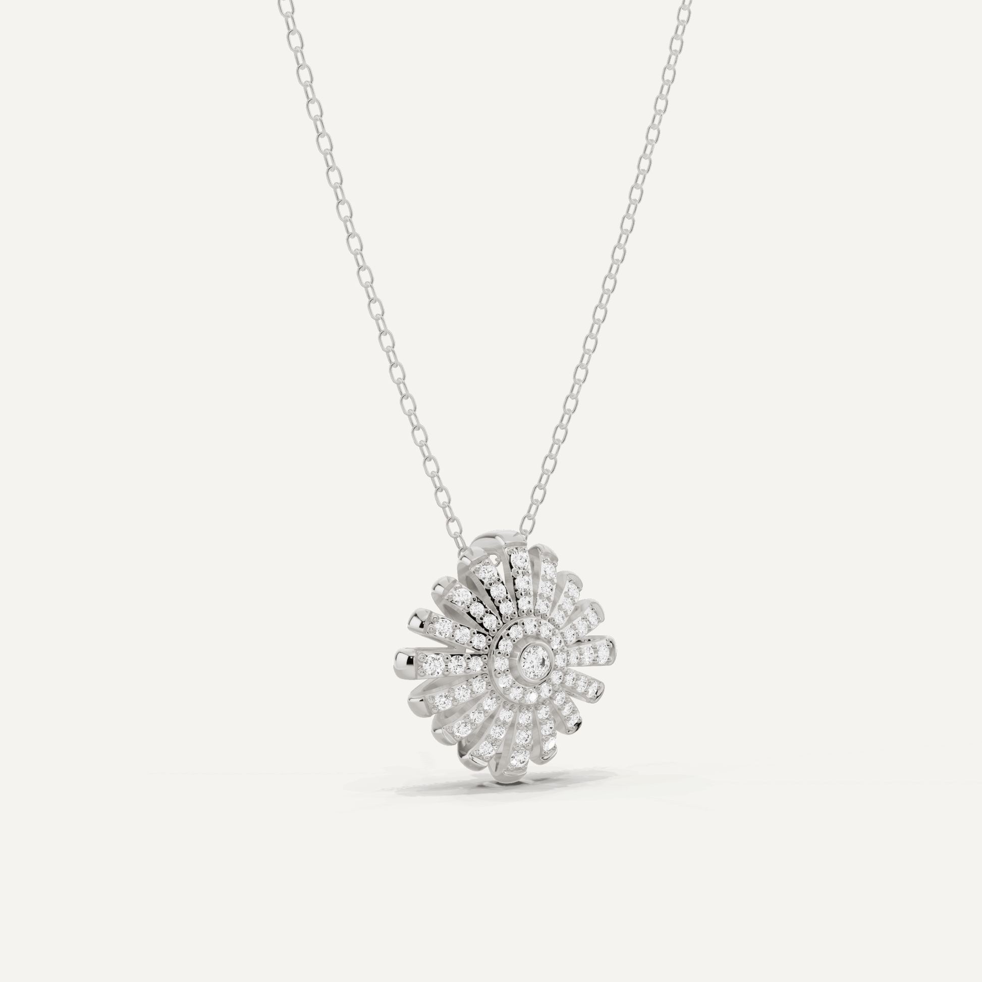 1/3 ctw Round Diamond Sunburst Fashion Pendant - Lotus Diamond