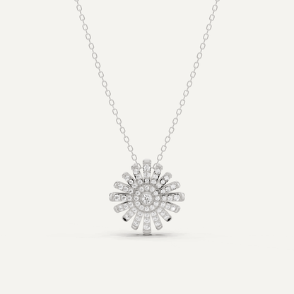 1/3 ctw Round Diamond Sunburst Fashion Pendant - Lotus Diamond