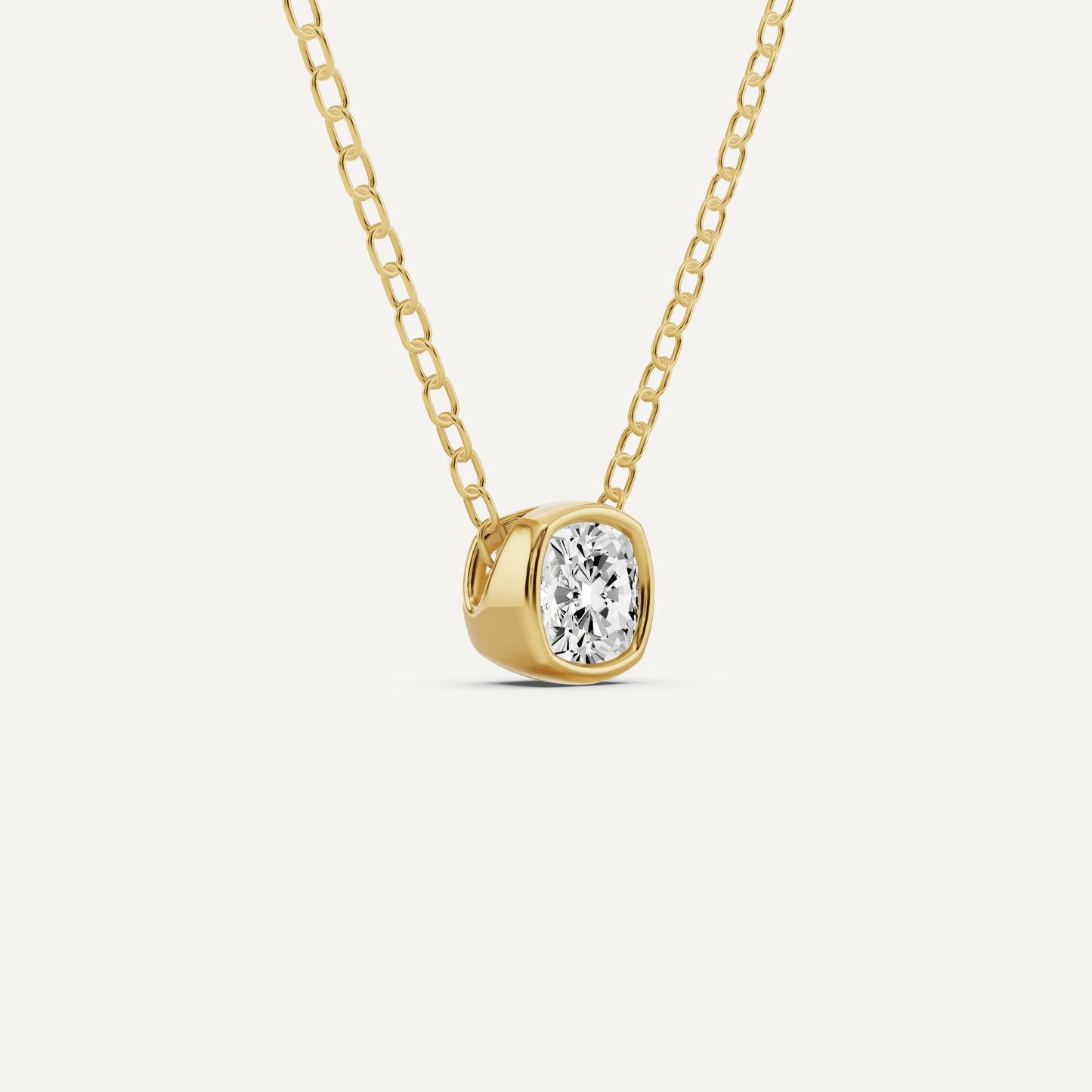 1/4 ctw Cushion Diamond Bezel Set Solitaire Pendant - Lotus Diamond