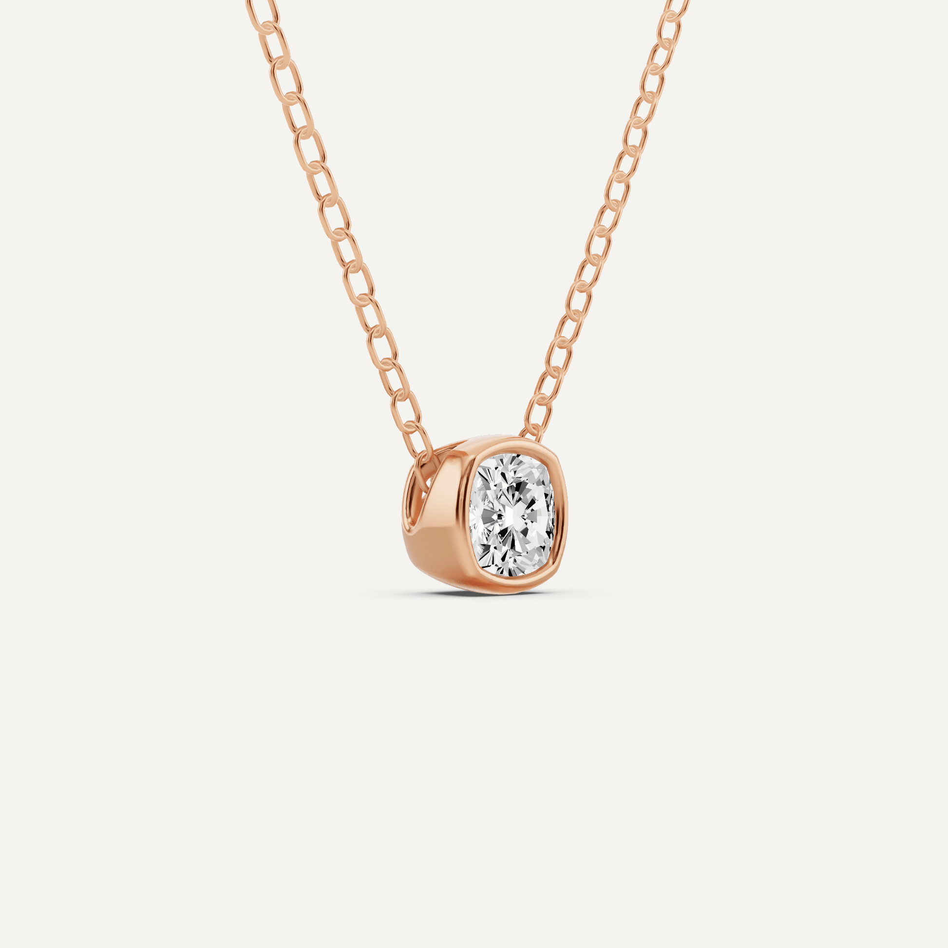 1/4 ctw Cushion Diamond Bezel Set Solitaire Pendant - Lotus Diamond