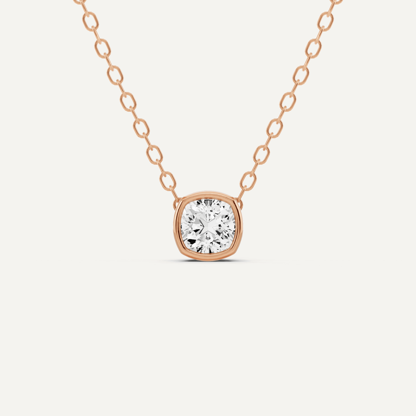 1/4 ctw Cushion Diamond Bezel Set Solitaire Pendant - Lotus Diamond