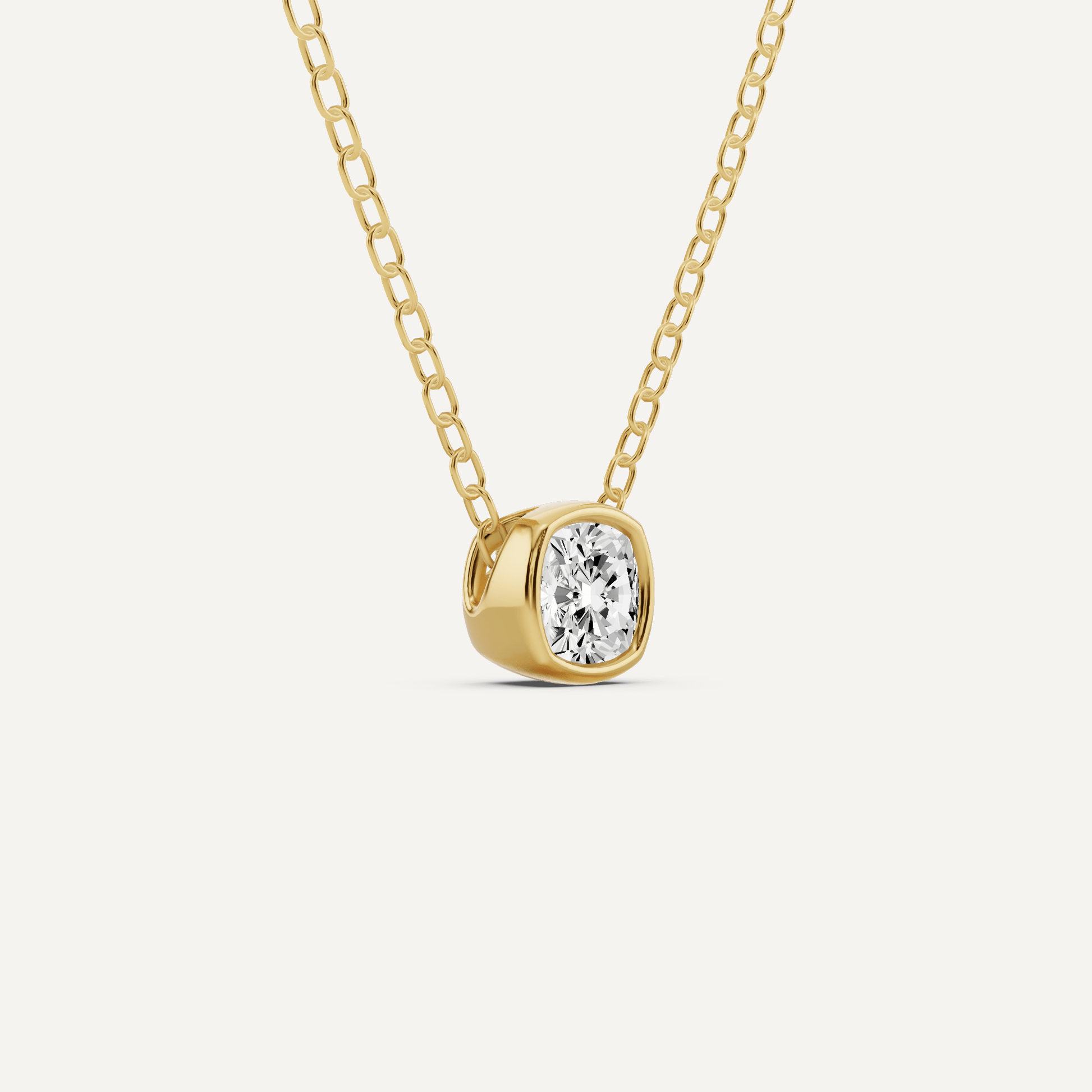 1/4 ctw Cushion Diamond Bezel Set Solitaire Pendant - Lotus Diamond