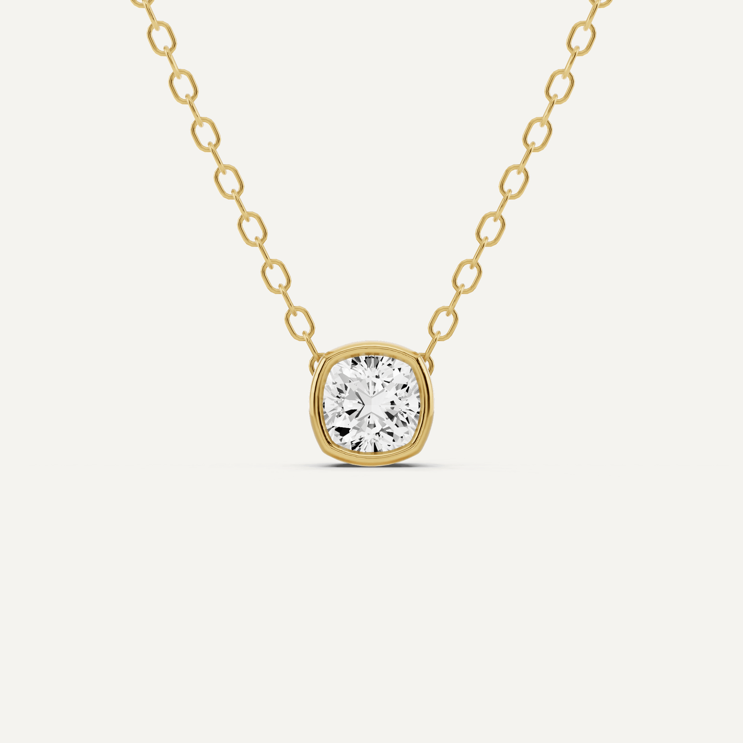1/4 ctw Cushion Diamond Bezel Set Solitaire Pendant - Lotus Diamond
