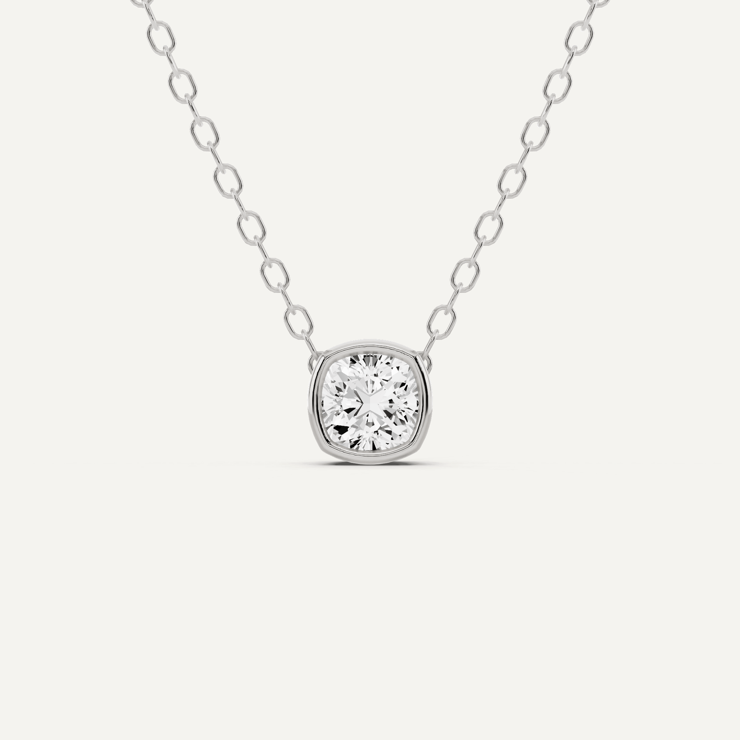 1/4 ctw Cushion Diamond Bezel Set Solitaire Pendant - Lotus Diamond