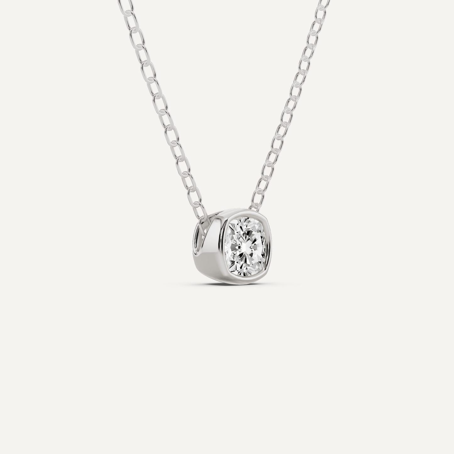 1/4 ctw Cushion Diamond Bezel Set Solitaire Pendant - Lotus Diamond