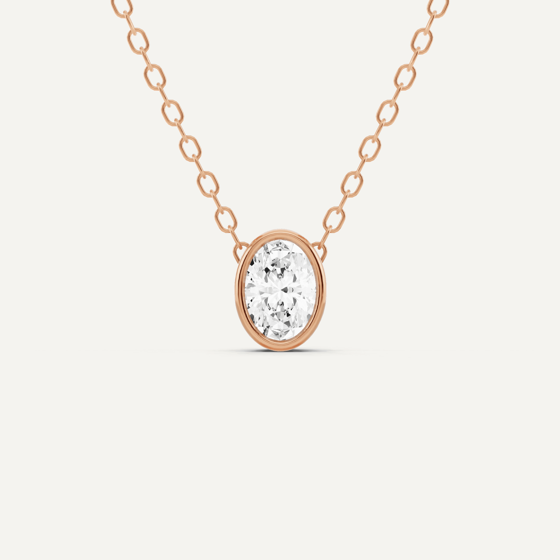 1/4 ctw Oval Diamond Bezel Set Solitaire Pendant - Lotus Diamond