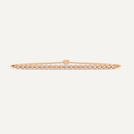 1/4 ctw Round Diamond Bezel Set Bolo Fashion Bracelet - Lotus Diamond