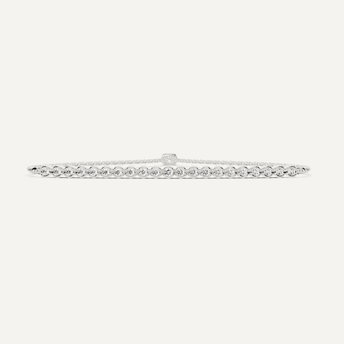 1/4 ctw Round Diamond Bezel Set Bolo Fashion Bracelet - Lotus Diamond