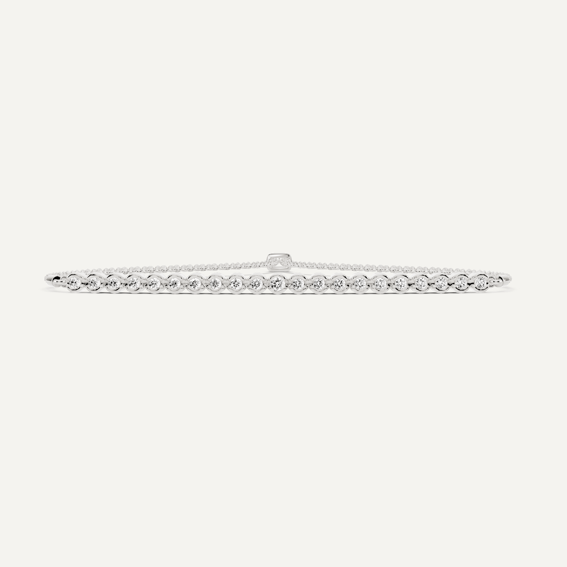 1/4 ctw Round Diamond Bezel Set Bolo Fashion Bracelet - Lotus Diamond