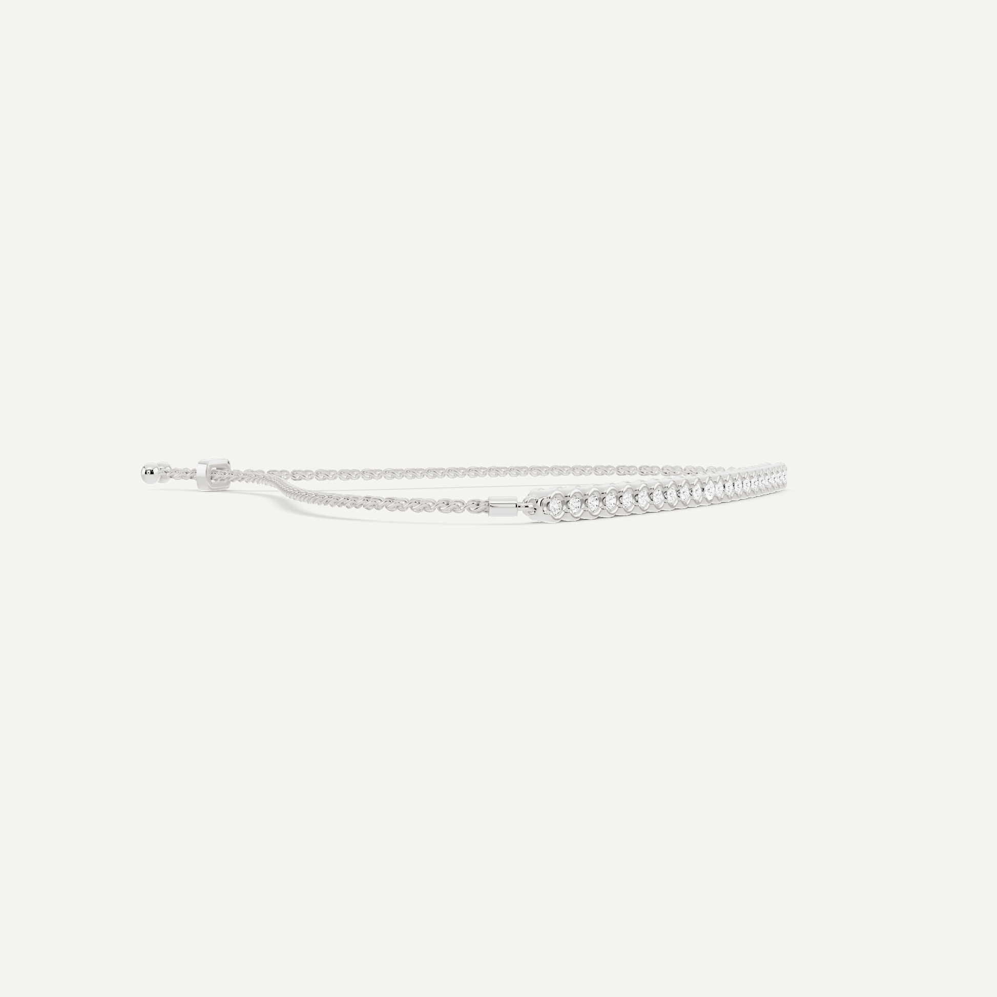 1/4 ctw Round Diamond Bezel Set Bolo Fashion Bracelet - Lotus Diamond