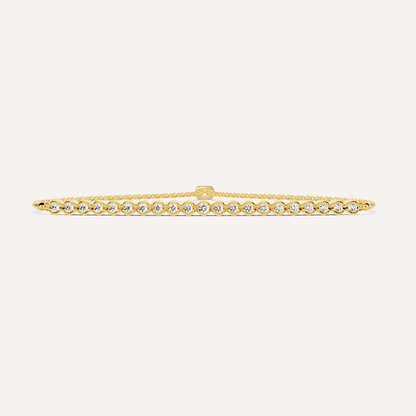 1/4 ctw Round Diamond Bezel Set Bolo Fashion Bracelet - Lotus Diamond