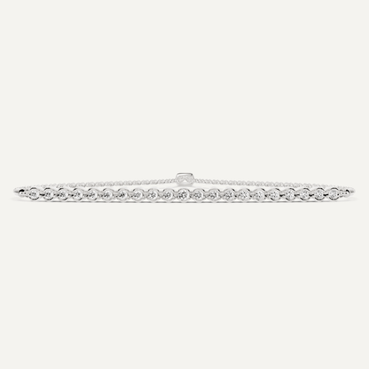 1/4 ctw Round Diamond Bezel Set Bolo Fashion Bracelet - Lotus Diamond