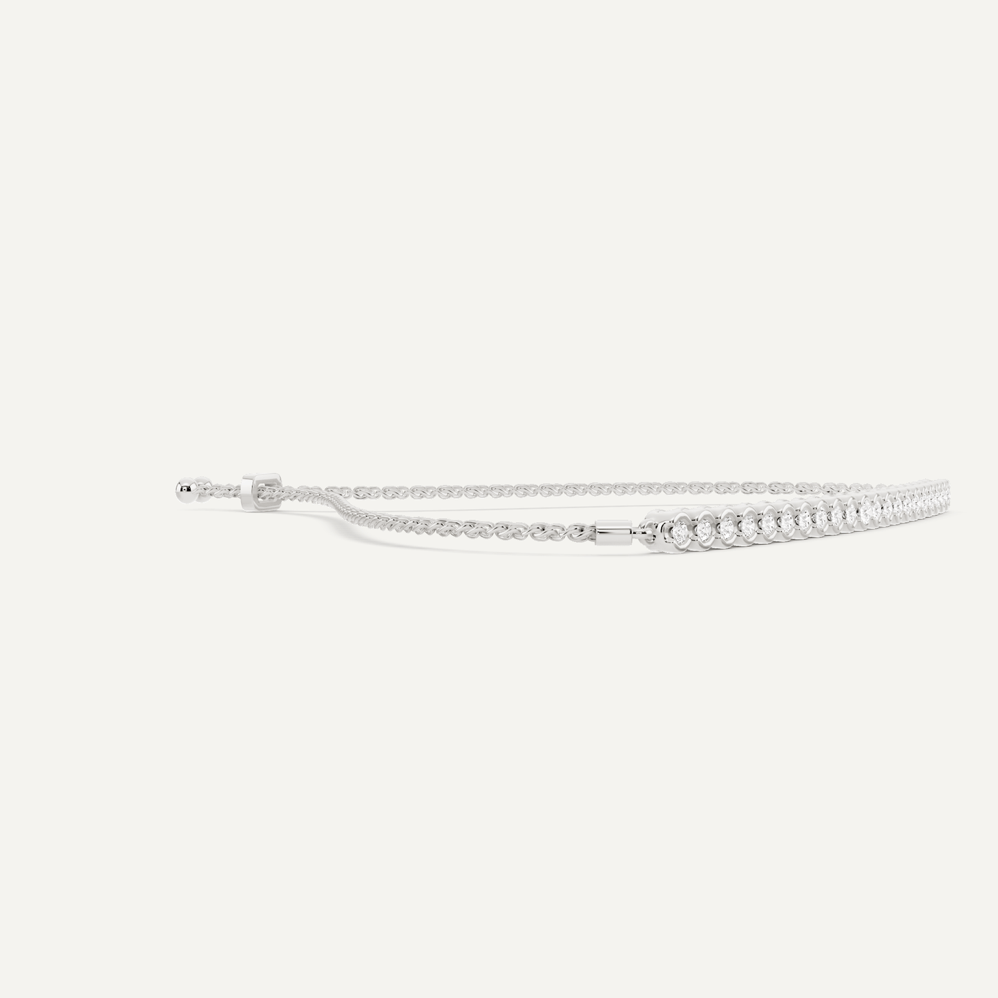 1/4 ctw Round Diamond Bezel Set Bolo Fashion Bracelet - Lotus Diamond