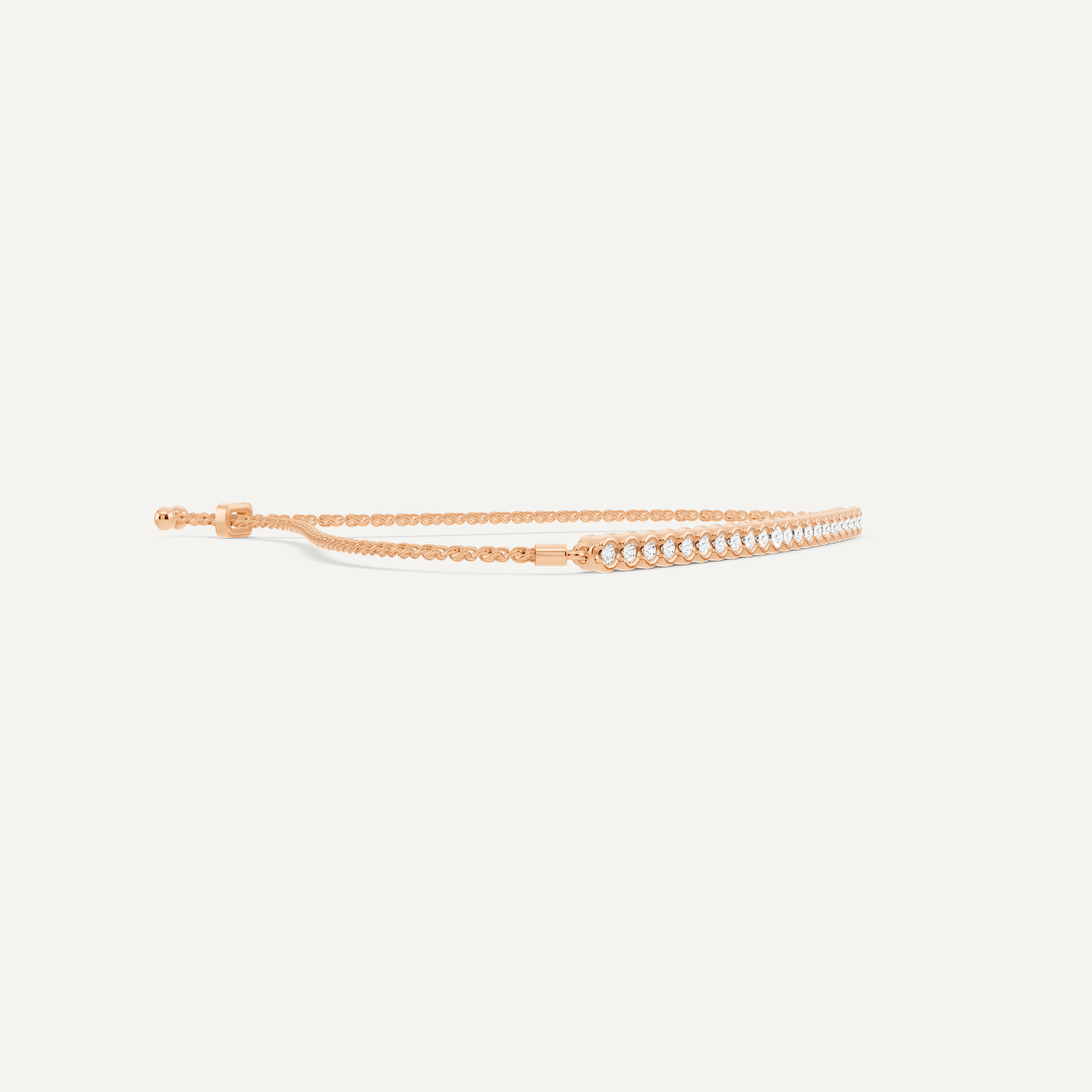1/4 ctw Round Diamond Bezel Set Bolo Fashion Bracelet - Lotus Diamond