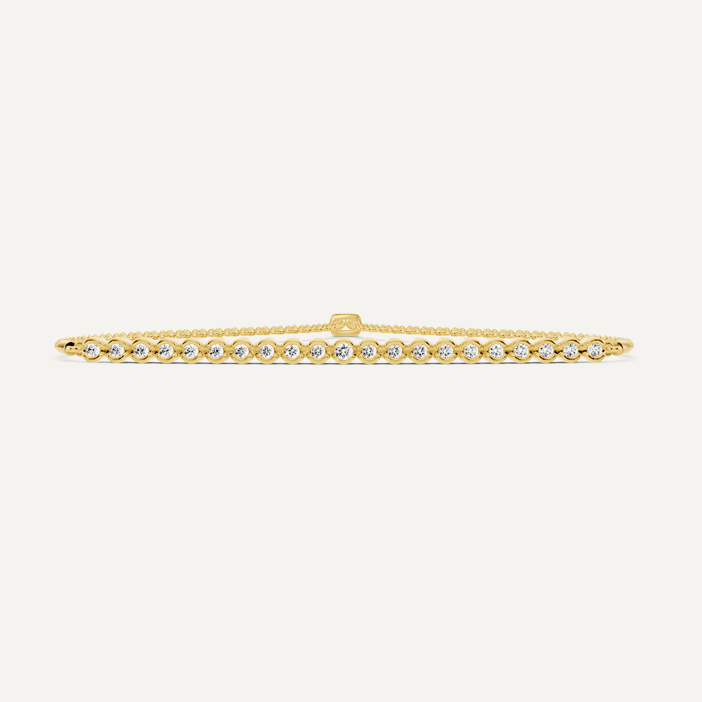 1/4 ctw Round Diamond Bezel Set Bolo Fashion Bracelet - Lotus Diamond