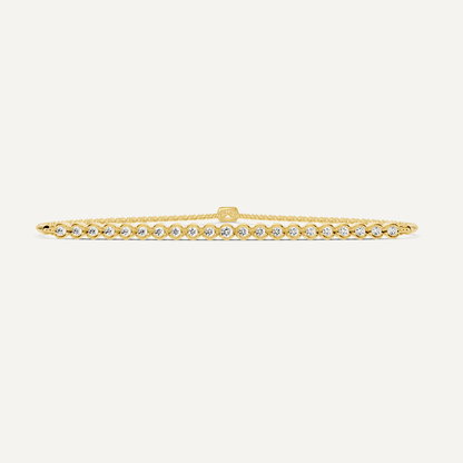 1/4 ctw Round Diamond Bezel Set Bolo Fashion Bracelet - Lotus Diamond