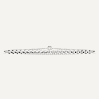 1/4 ctw Round Diamond Bezel Set Bolo Fashion Bracelet - Lotus Diamond
