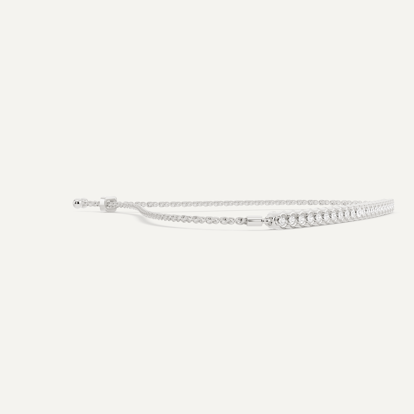 1/4 ctw Round Diamond Bezel Set Bolo Fashion Bracelet - Lotus Diamond