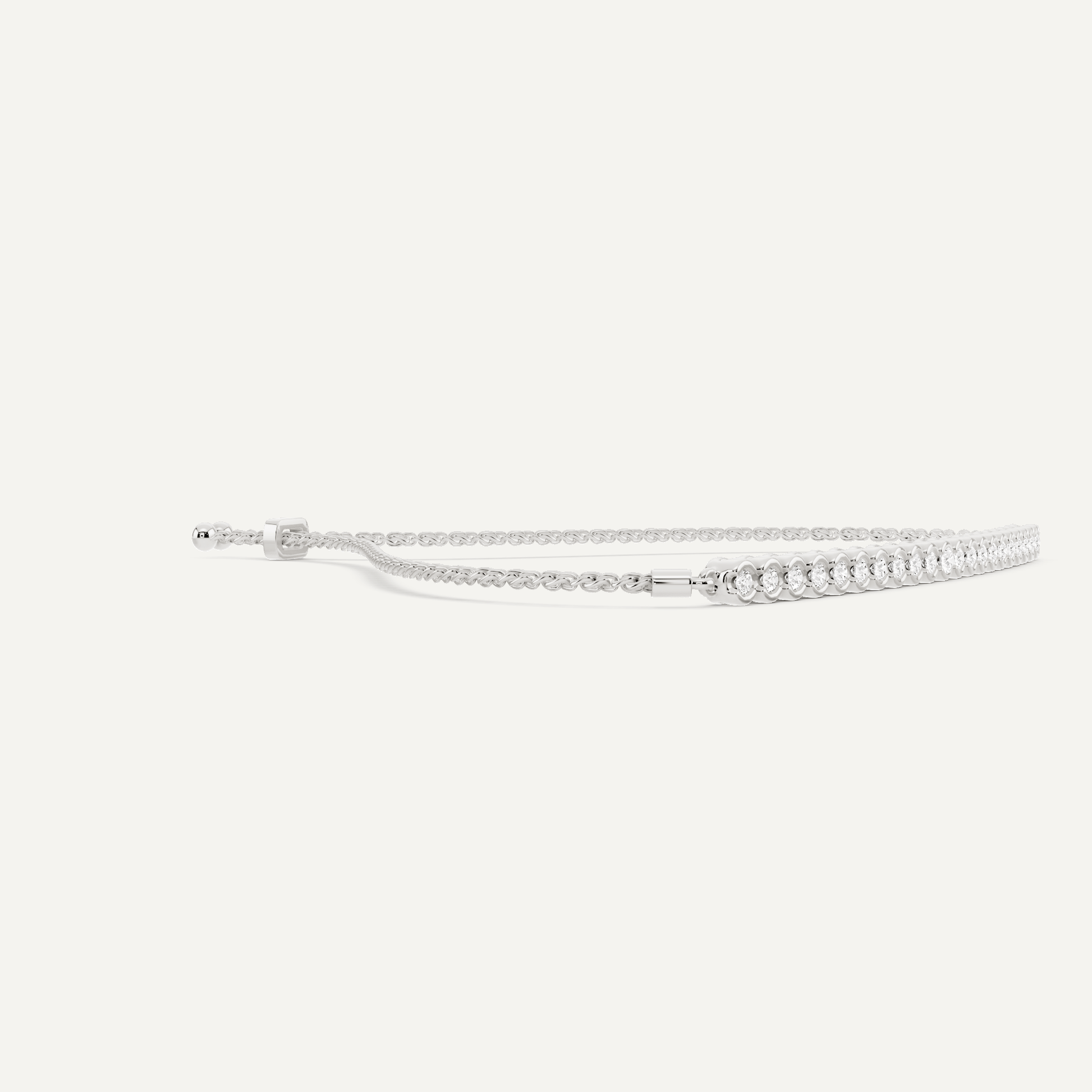 1/4 ctw Round Diamond Bezel Set Bolo Fashion Bracelet - Lotus Diamond