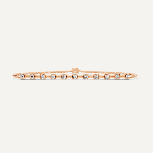 1/4 ctw Round Diamond Bolo Fashion Bracelet - Lotus Diamond