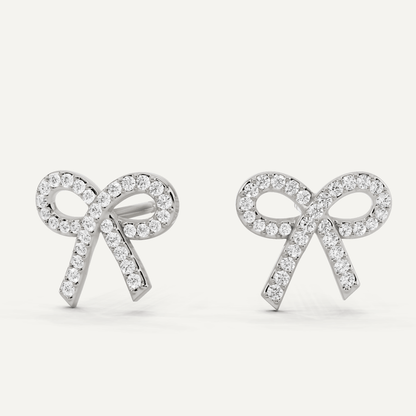 1/4 ctw Round Diamond Bow Shape Fashion Earrings - Lotus Diamond