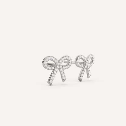 1/4 ctw Round Diamond Bow Shape Fashion Earrings - Lotus Diamond