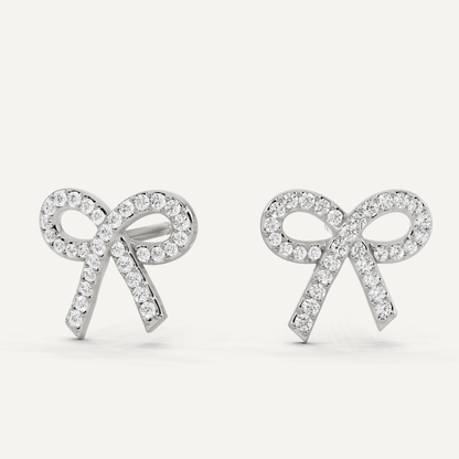 1/4 ctw Round Diamond Bow Shape Fashion Earrings - Lotus Diamond