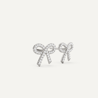 1/4 ctw Round Diamond Bow Shape Fashion Earrings - Lotus Diamond