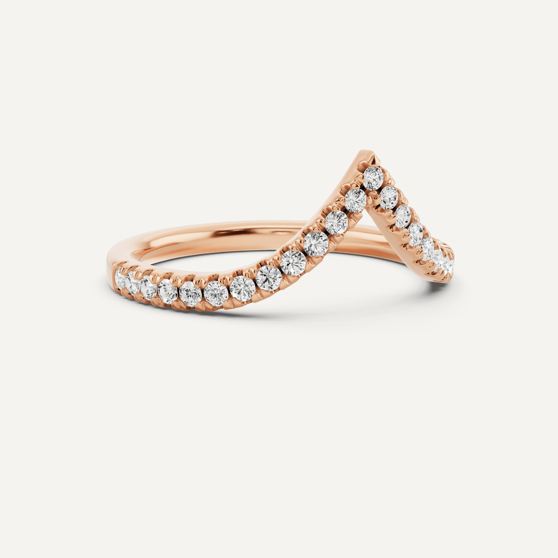 1/4 ctw Round Diamond Chevron Wedding Band - Lotus Diamond