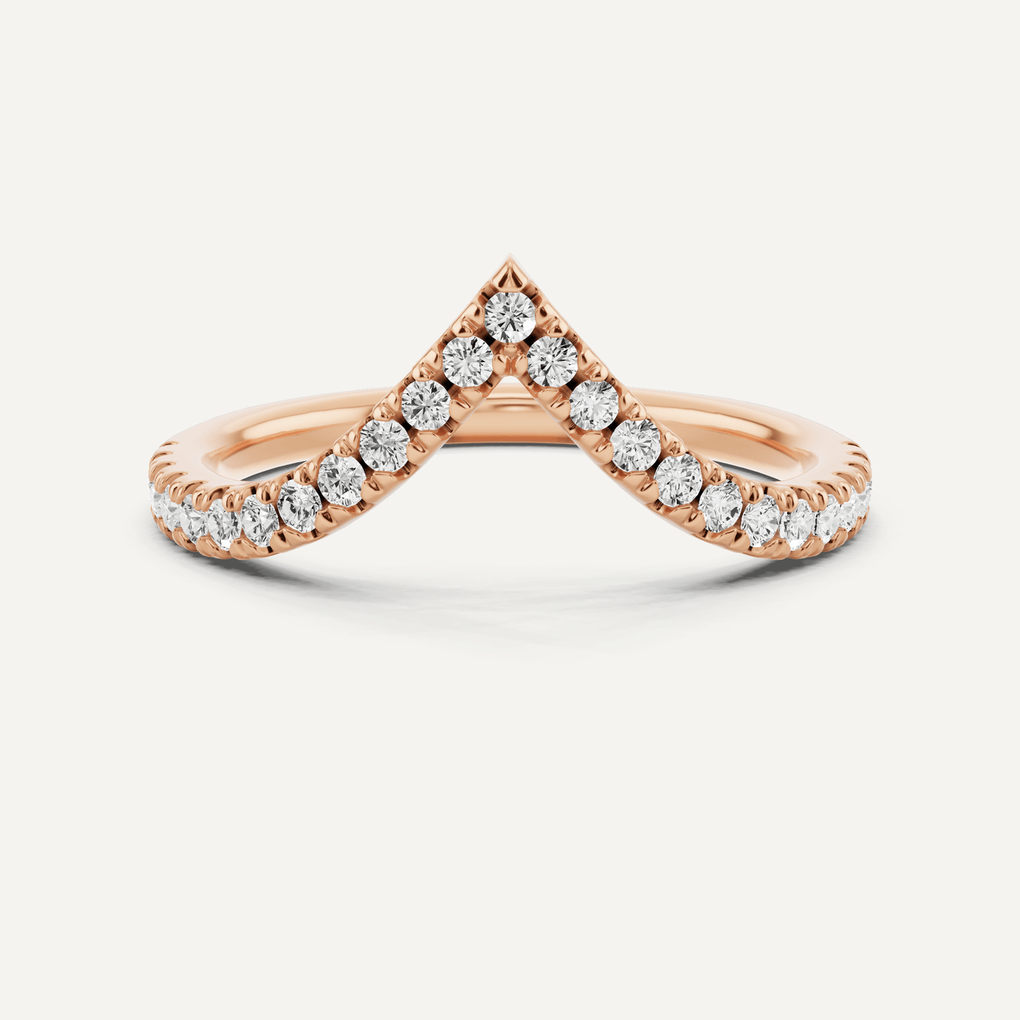 1/4 ctw Round Diamond Chevron Wedding Band - Lotus Diamond