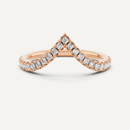 1/4 ctw Round Diamond Chevron Wedding Band - Lotus Diamond