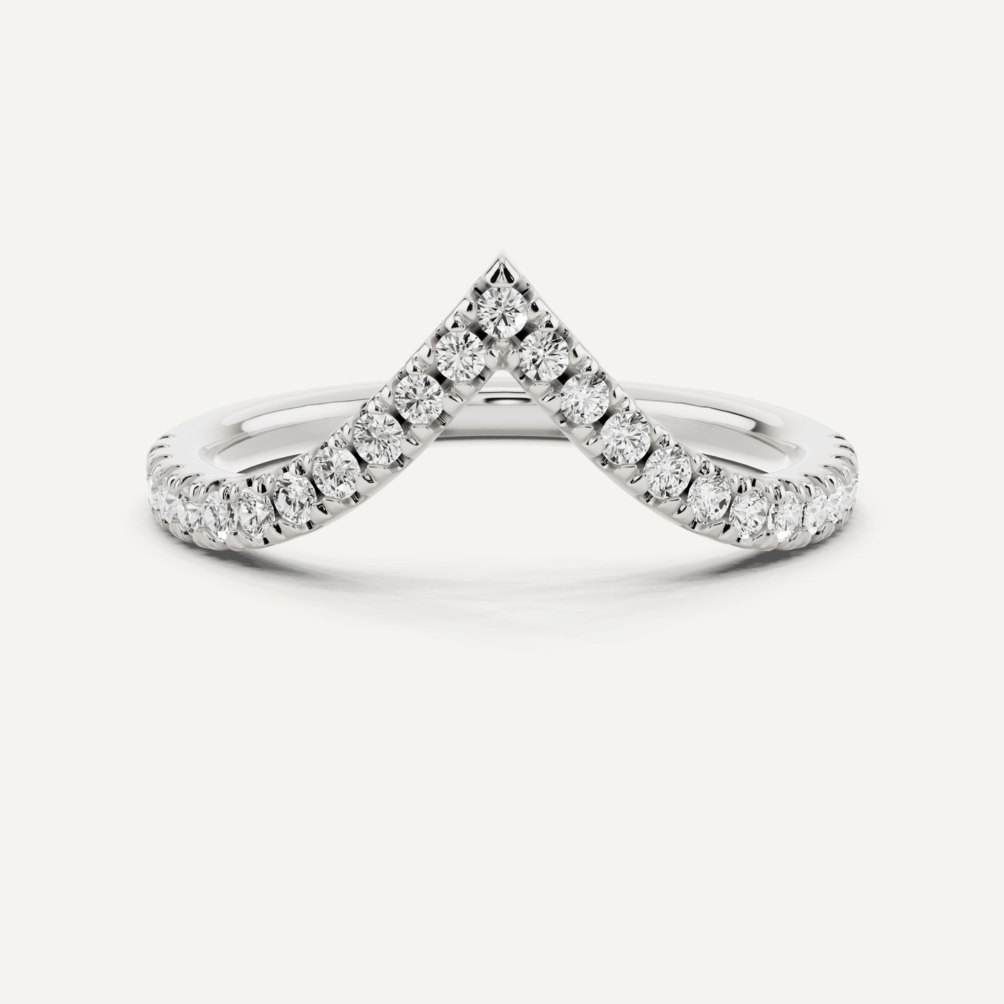 1/4 ctw Round Diamond Chevron Wedding Band - Lotus Diamond