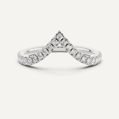 1/4 ctw Round Diamond Chevron Wedding Band - Lotus Diamond