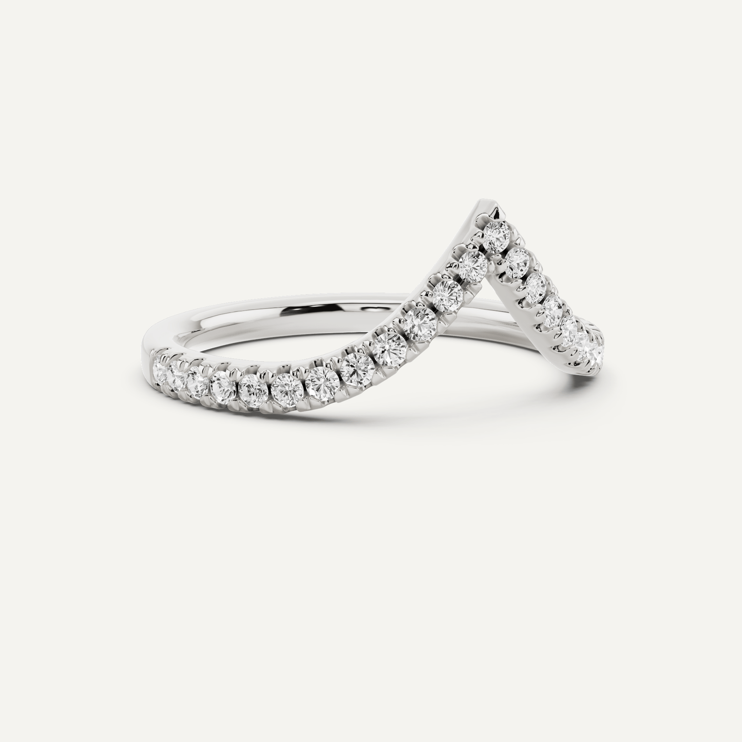 1/4 ctw Round Diamond Chevron Wedding Band - Lotus Diamond