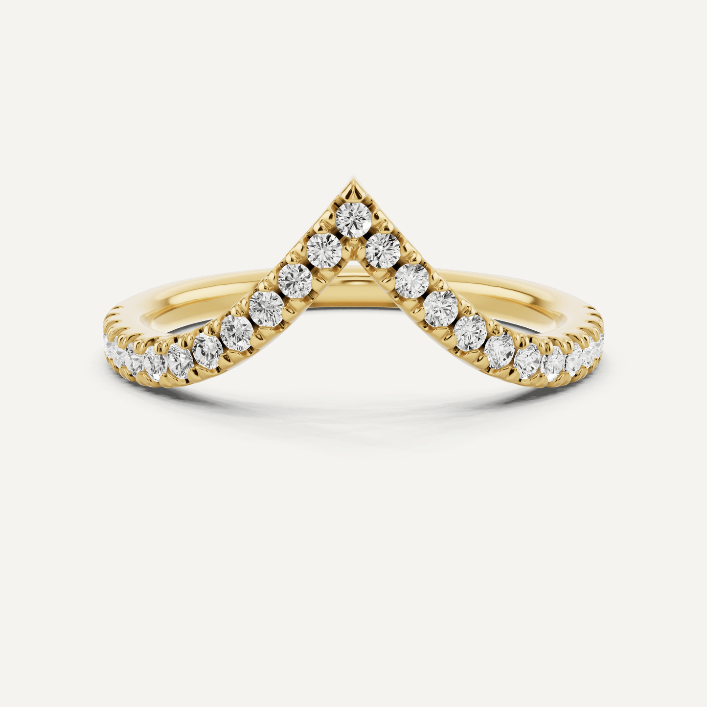 1/4 ctw Round Diamond Chevron Wedding Band - Lotus Diamond