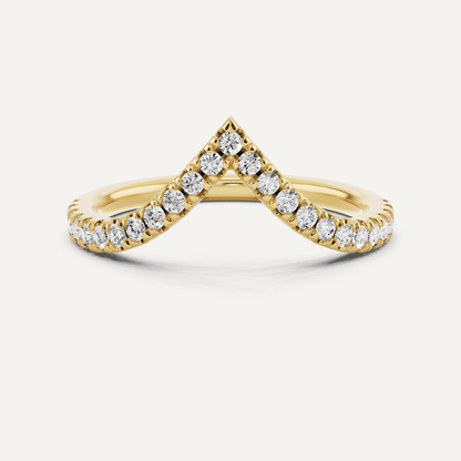1/4 ctw Round Diamond Chevron Wedding Band - Lotus Diamond